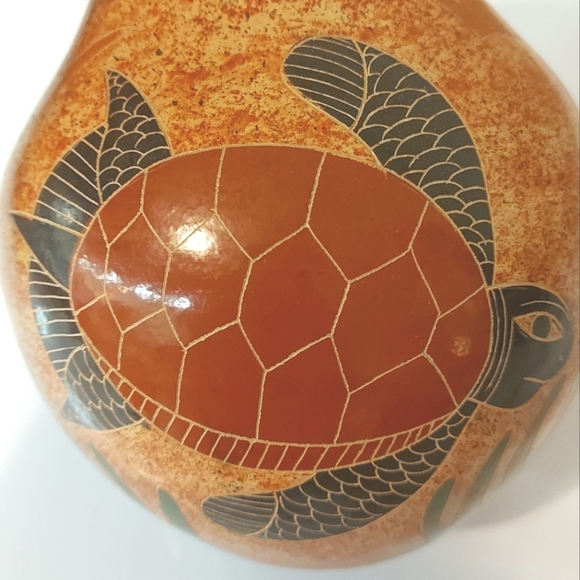 Artisan Ceramic Turtle Vase - Picture 3 of 10